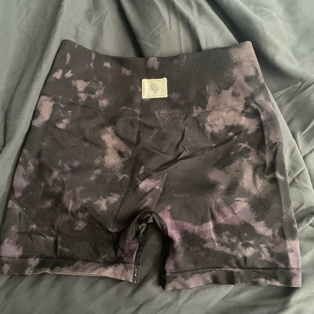 Darc Sport Black and Purple Bike Shorts with Wide Waistband